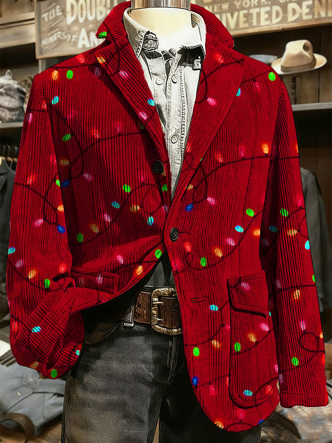 Men's Christmas Art Printed Jacket