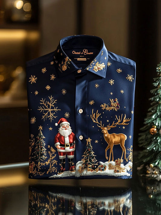 Men's Christmas Art Printed Shirt
