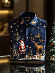 Men's Christmas Art Printed Shirt