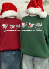 Women's Overstimulated But Festive Possum Christmas Sweatshirt