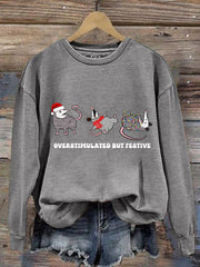 Women's Overstimulated But Festive Possum Christmas Sweatshirt