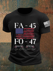 Men's FAFO America First Patriotic USA Flag Print Tee