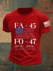 Men's FAFO America First Patriotic USA Flag Print Tee