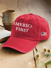 Unisex America First Patriotic USA Flag Hat