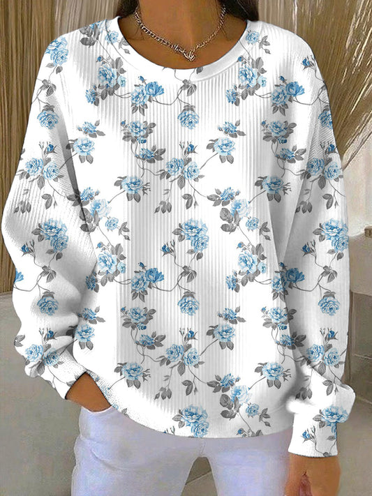 Women's Plants Flowers Print Casual Sweatshirt