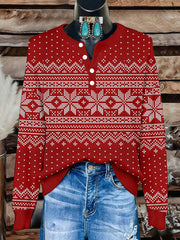 Women's Christmas Print Knit Top