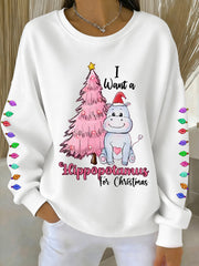 Women's I Want A Hippopotamus For Christmas Casual Sweatshirt