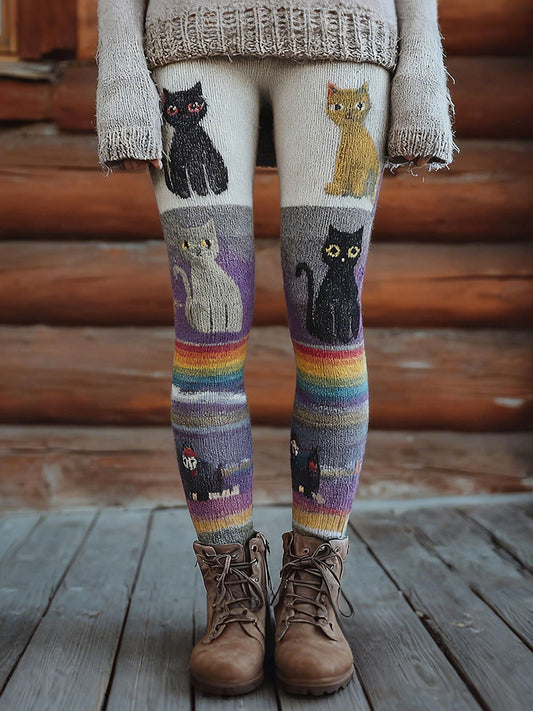 Women's Vintage Cats Print Leggings