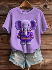 Women's Alzheimer's Purple Elephant Short-sleeved T-shirt