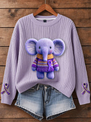 Women's Alzheimer's Purple Elephant Sweatshirt