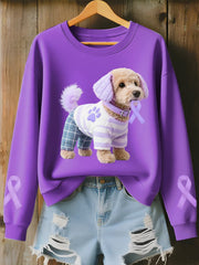 Women's Alzheimer's Purple Dog Sweatshirt
