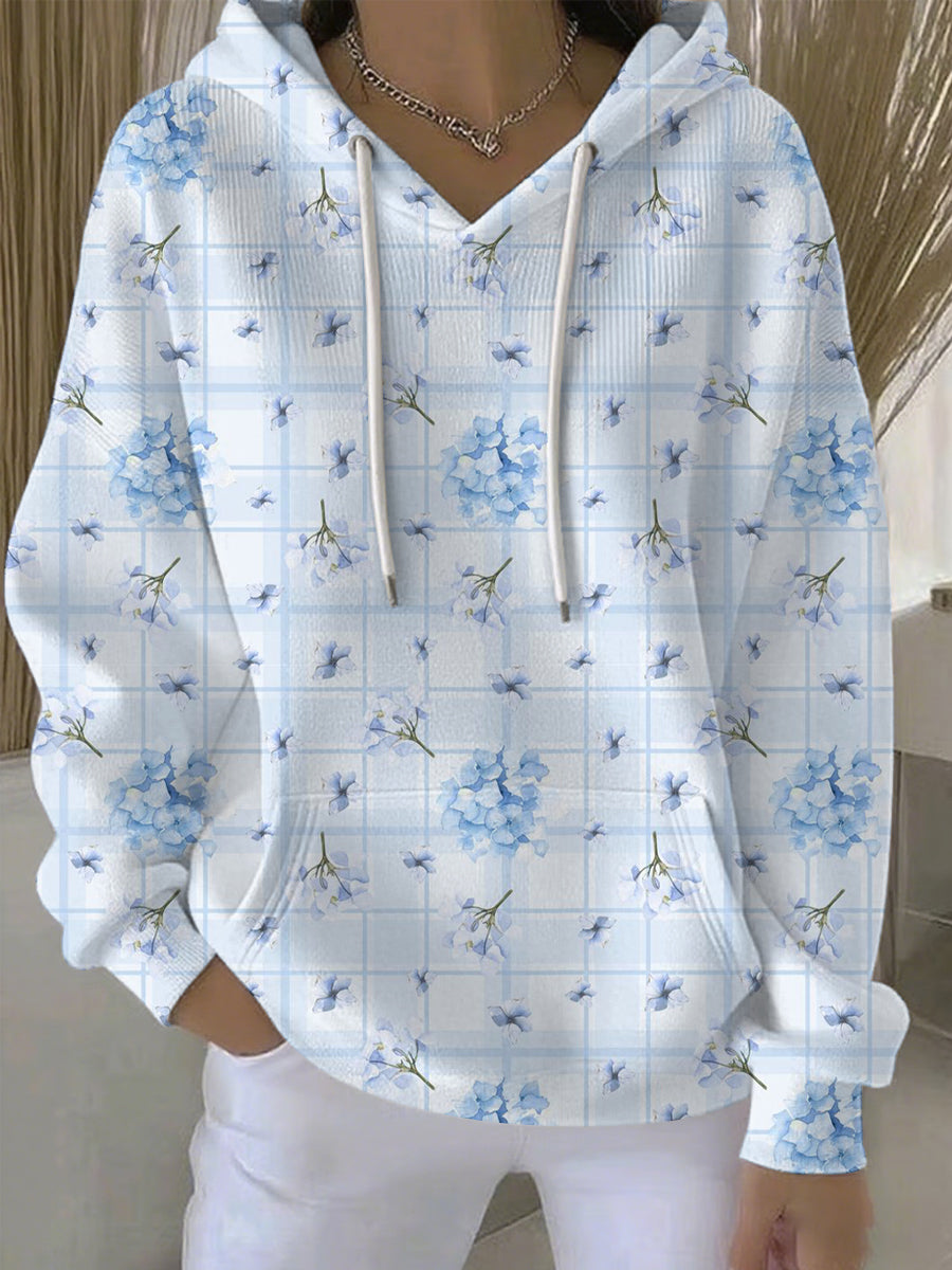 Women's Diabetes Awareness Print Casual Hoodie