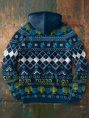 Men's Hanukkah Menorah Printed Hoodie