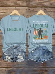 Women's Puerto Rico Printed Short-Sleeved T-Shirt