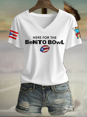 Women's Funny Bunny Football Music Lover Printed T-shirt