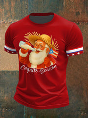 Men's Funny Puerto Rico Christmas Printed Tops