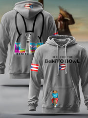 Unisex Funny Bunny Football Music Lover Printed Hoodie