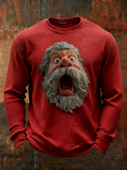 Men's Santa Claus Waffle Long Sleeve T-Shirt