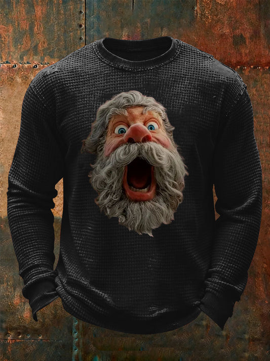 Men's Santa Claus Waffle Long Sleeve T-Shirt