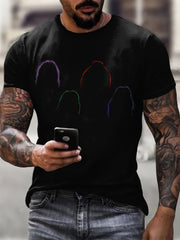 Mne's Rock Band Print Casual T-shirt