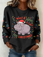 Women's Funny Christmas Printed Sweatshirt