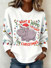 Women's Funny Christmas Printed Sweatshirt