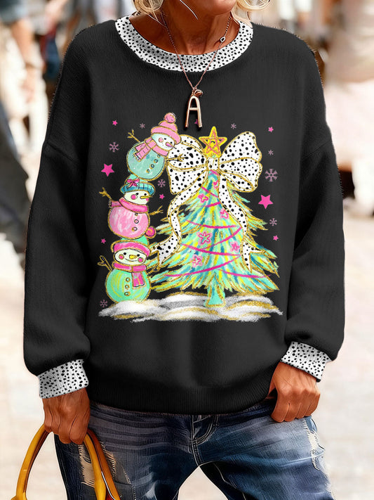 Women's Christmas Funny Snowman Winter Printed Tops