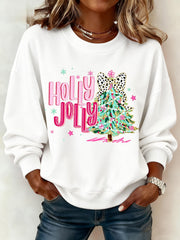Women's Holly Jolly Christmas Tree Print Casual Sweatshirt