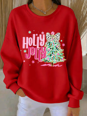 Women's Holly Jolly Christmas Tree Print Casual Sweatshirt