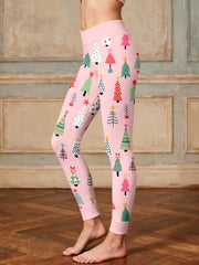 Women's Christmas Tree Art Print Cozy Leggings