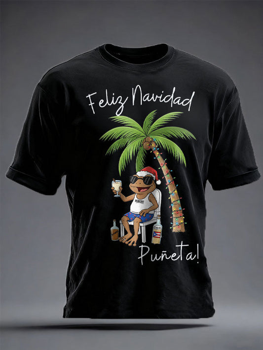 Unisex Christmas Puerto Rico Printed  T-shirt