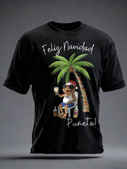 Unisex Christmas Puerto Rico Printed  T-shirt