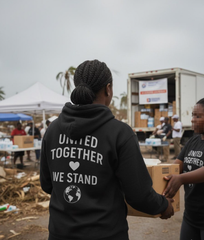 Women's Standing With All Victims Of Hurricane Melissa United Together We Stand Hoodie