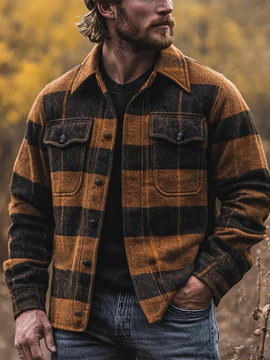 Men's Casual Checkered Jacket