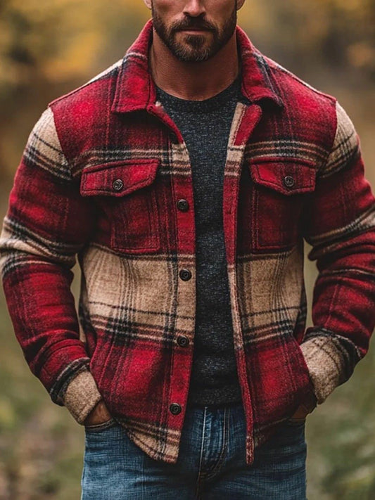 Men's Casual Checkered Jacket