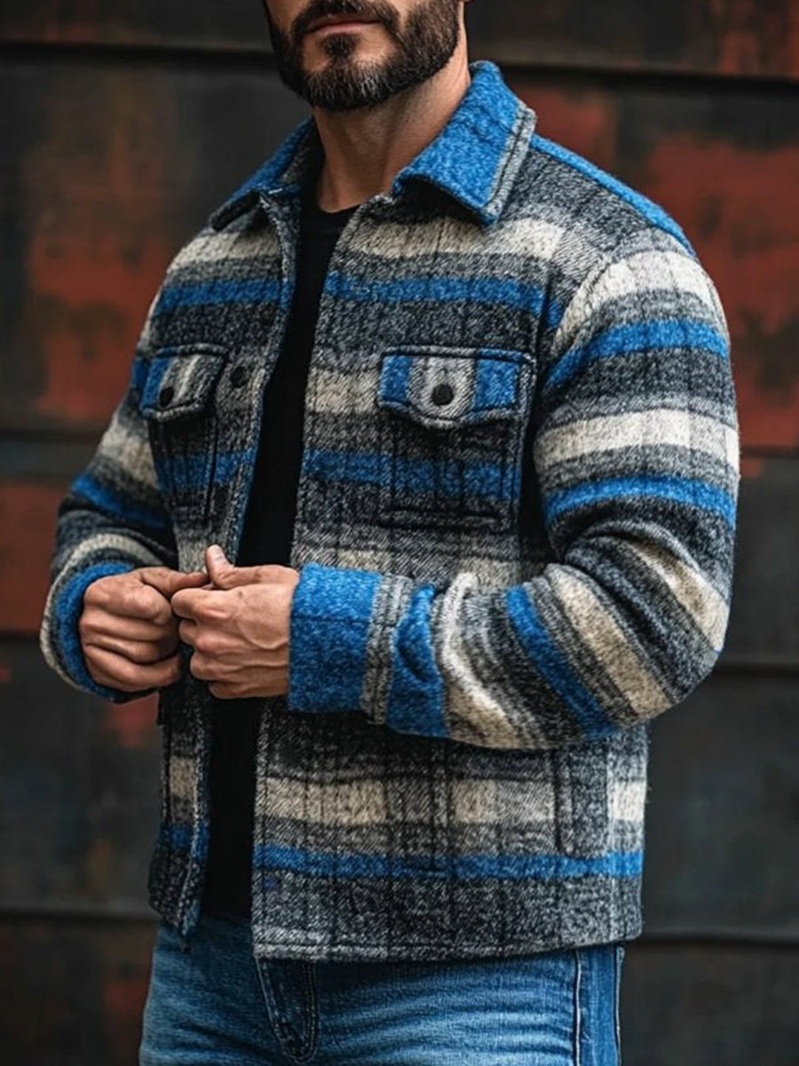 Men's Casual Checkered Jacket