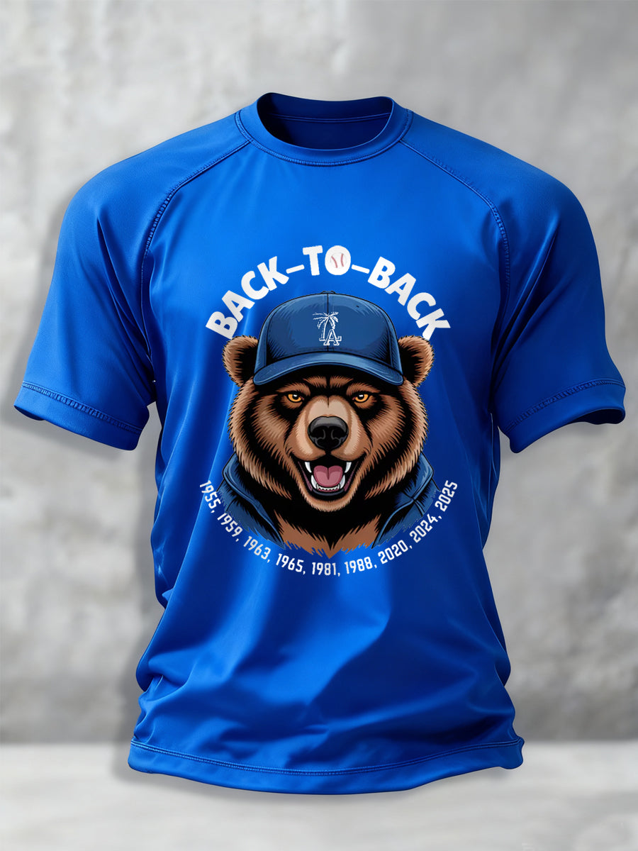 Men's Back To Back Baseball World Series Champions 2025 Print Casual Tee