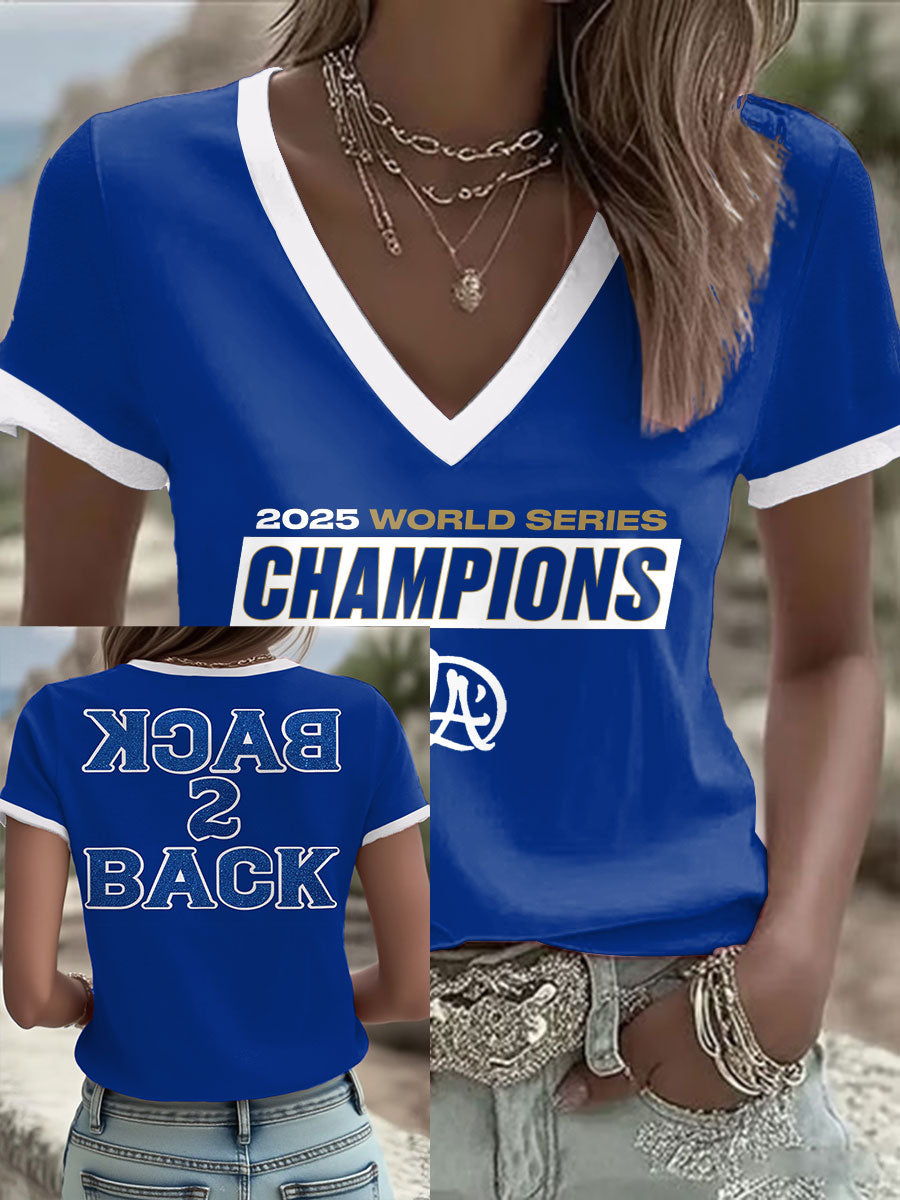 Women's Baseball Lover Champion Printed T-shirt