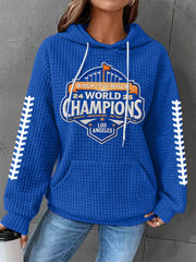 Women's Baseball World Series Champions 2025 Print Casual Waffle Hoodie