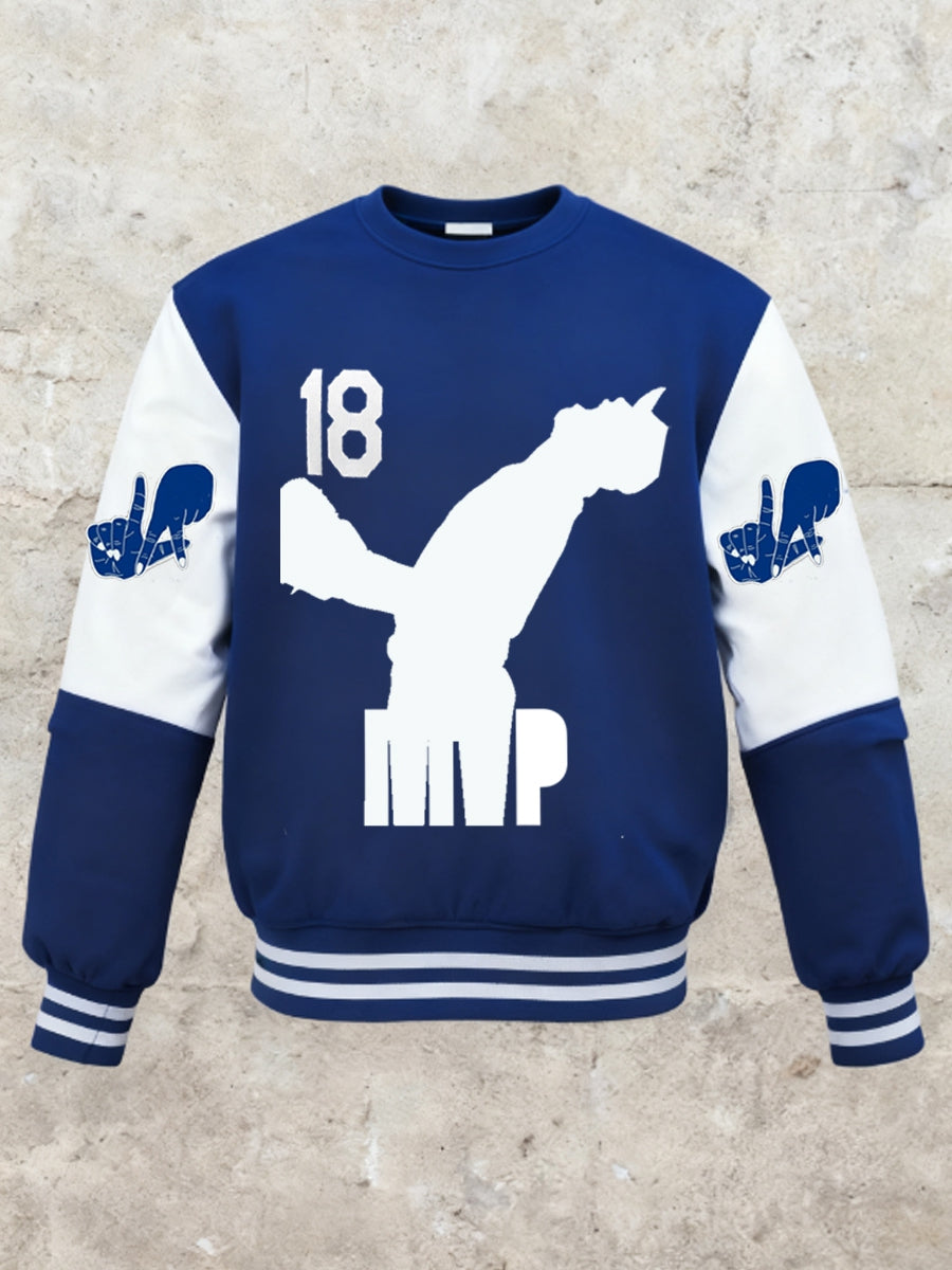 Men's Los Angeles Dodgers Yohji Yamamoto MVP World Series Champion 2025 Reversible Baseball Crew Neck Sweatshirt