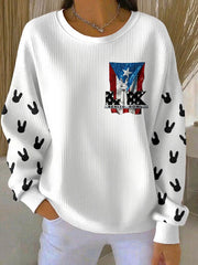 Women's Bunny Music Football Lover Printed Sweatshirt