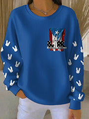 Women's Bunny Music Football Lover Printed Sweatshirt