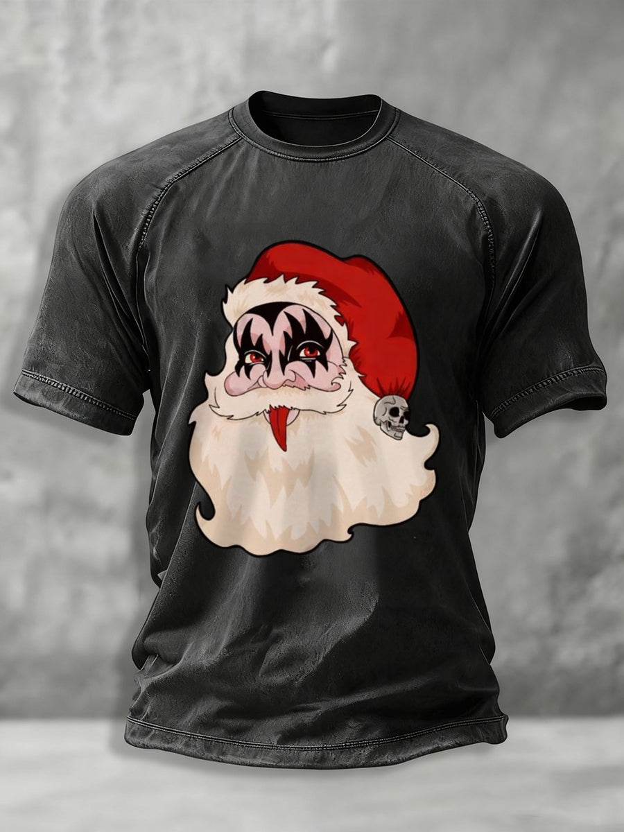 Men's Rock Band Merry Christmas Printed T-shirt