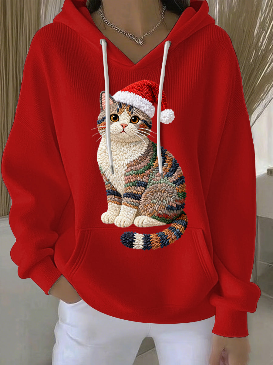 Women's Christmas Print Casual Hoodie