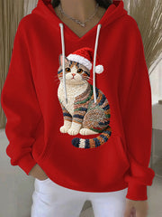 Women's Christmas Print Casual Hoodie