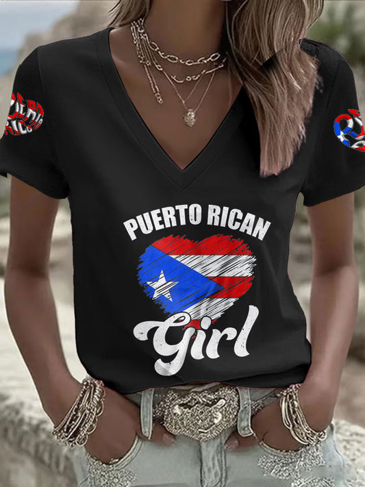 Women's Puerto Rico Art Printed T-shirt