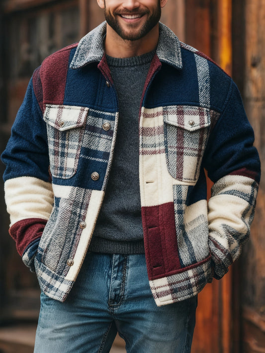 Men's Casual Checkered Jacket