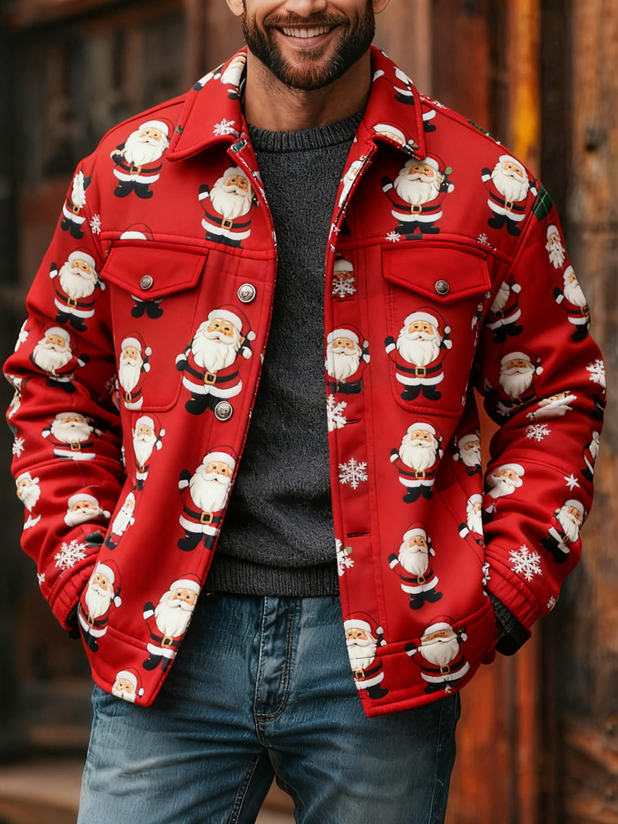 Men's Merry Christmas Casual Comfortable Long Sleeve Outerwear