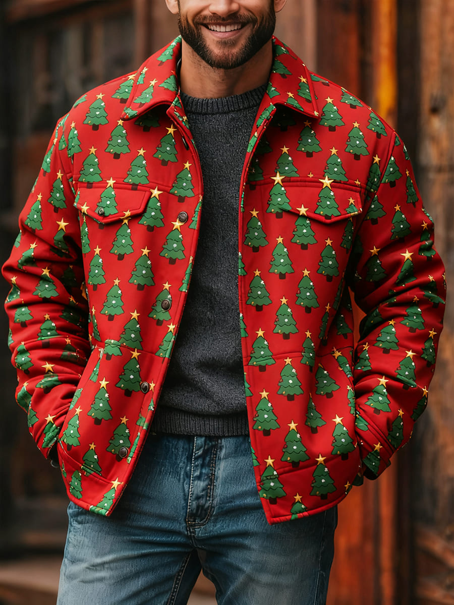 Men's Merry Christmas Casual Comfortable Long Sleeve Outerwear