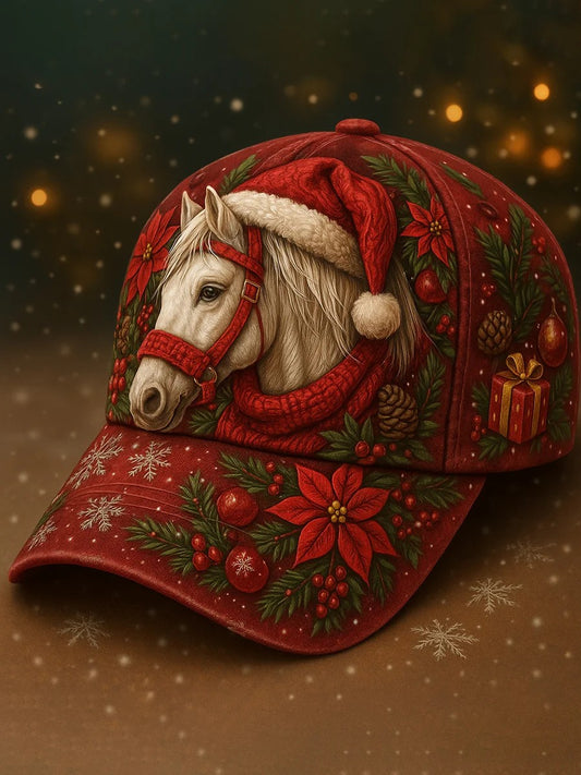 Christmas Horse Art Hat
